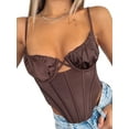 thumbnail image 2 of Liacowi Women Sexy Corset Crop Tops Push Up Bustier Boned Top Spaghetti Strap Slim Bodycon Cami Top Party Streetwear, 2 of 5