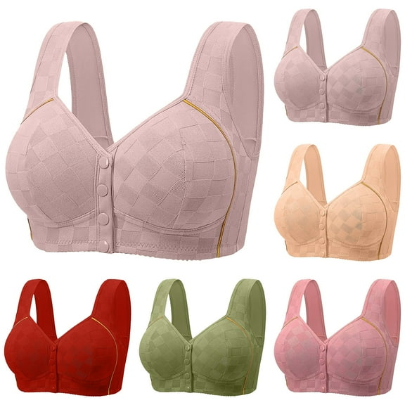 Daisy Bras for Older Women 2025 - Front Closure No Underwire, Full Coverage Plus Size Bra, Breathable Wireless Tank Bralette