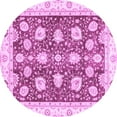 thumbnail image 1 of Ahgly Company Indoor Round Oriental Purple Modern Area Rugs, 4' Round, 1 of 4