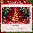 thumbnail image 6 of Red Background Christmas Banner Gold Decorations Merry Christmas Banner Lighted Star Snowflake Pattern Holiday Banner for Christmas Party Indoor Decoration Photo Background, 6 of 9