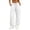 White, variant on Women's Plus Size Multi-Pocket Cargo Pants, Loose Wide Leg Trousers with Pockets, Elastic Waist Outdoor Streetwear Black XL