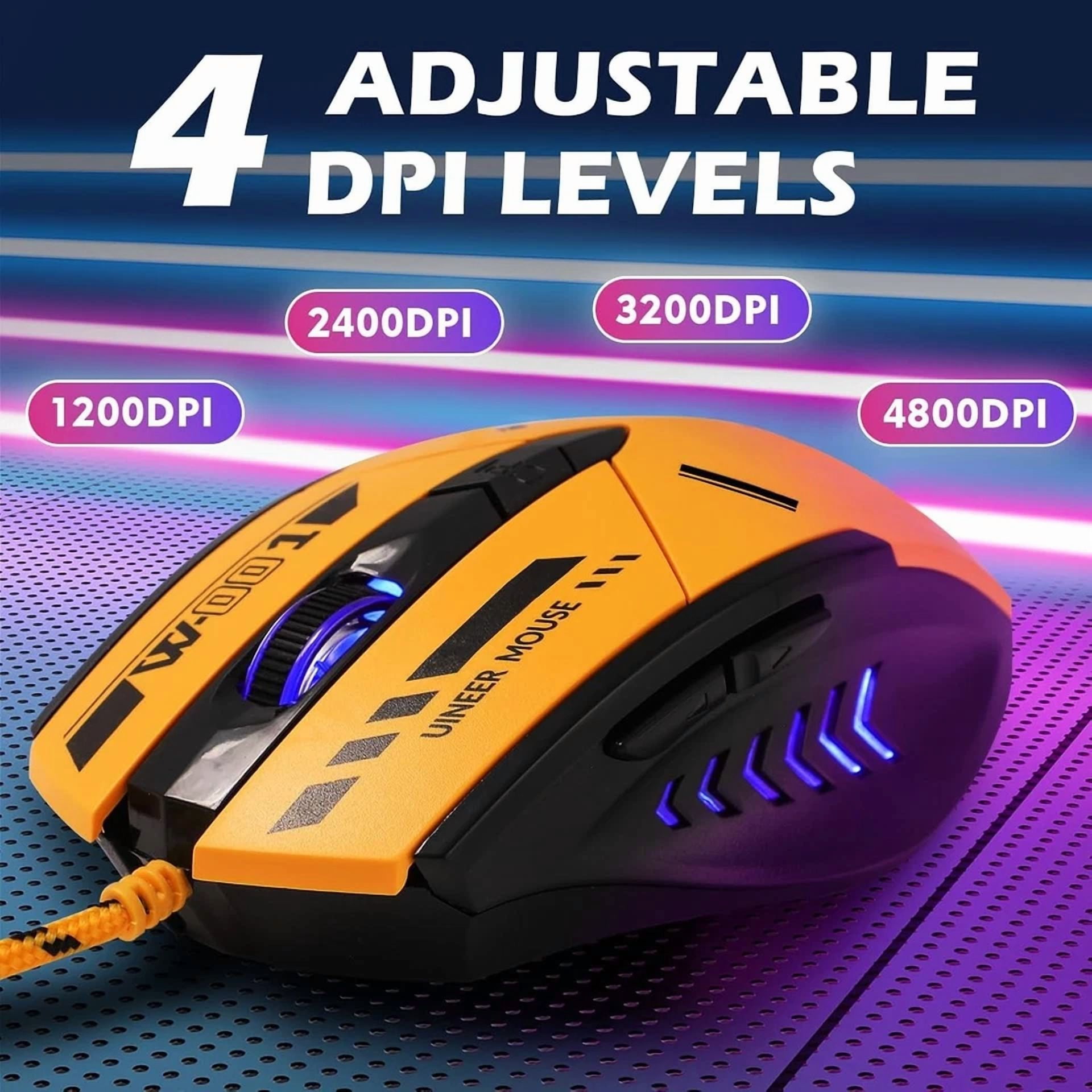 CIRCLE- Wired Mouse Gaming, 4 Adjustable Dpi Levels, 6 Programmable Buttons,...