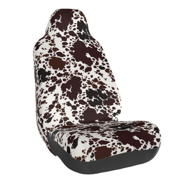 Lsque Cow Skin Pattern Car Seat Covers for Front Seats , Waterproof Seat Covers for Cars, Sporty Front Seat Covers,Car Seat Cover Protector Front Seats