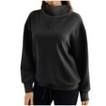 thumbnail image 5 of WREESH Womens Fashion Sweatshirt Casual Turtleneck Solid Color Pullover Loose Fit Long Sleeve Tops Turtleneck Comfortable Breathable Shirt Tops Black, 5 of 8