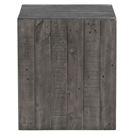 Steve Silver Colson Modern Wood End Table with Heavy Distressing, Charcoal