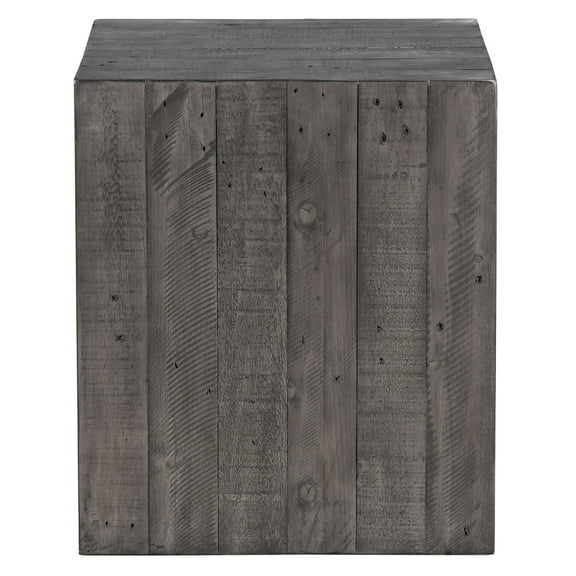 Steve Silver Colson Modern Wood End Table with Heavy Distressing, Charcoal
