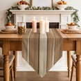 thumbnail image 3 of Table Runners 108 Inches Long, Brown Khaki Wooden Cotton Linen Kitchen Dining Coffee Table Runner for Party Home Decor, Vintage Farmhouse Retro Art Tabletop Dresser Scarves Runner Decor 13x108 Inch, 3 of 9