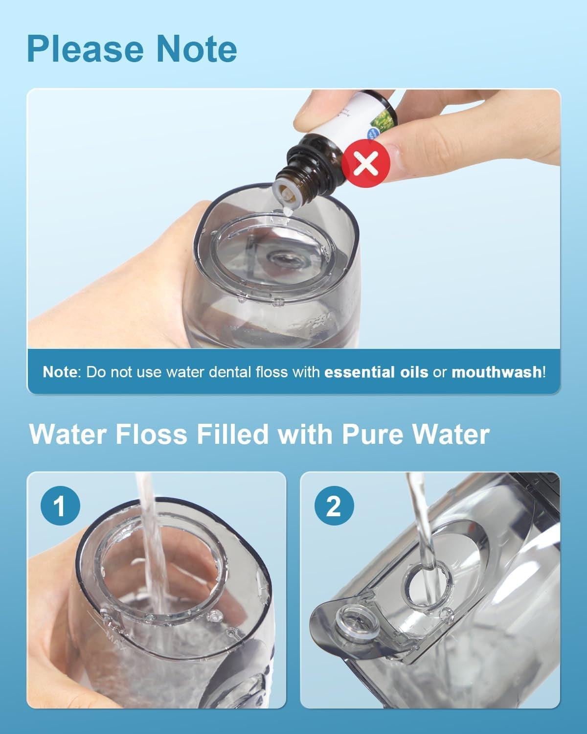 Operan Cordless Water Flosser for Teeth Cleaning, Portable Rechargeable Oral Irrigator with 4 Modes 4 Jet Tips, IPX7 Waterproof Water Floss for Home Travel, 300ml, White