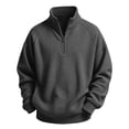 thumbnail image 3 of Gytharion Boys Stand Collar Sweatshirts Solid Color Half Zip Pullover Tops Fall and Winter Waffle Casual Warm Long Sleeve Tops,3T-14T, 3 of 6