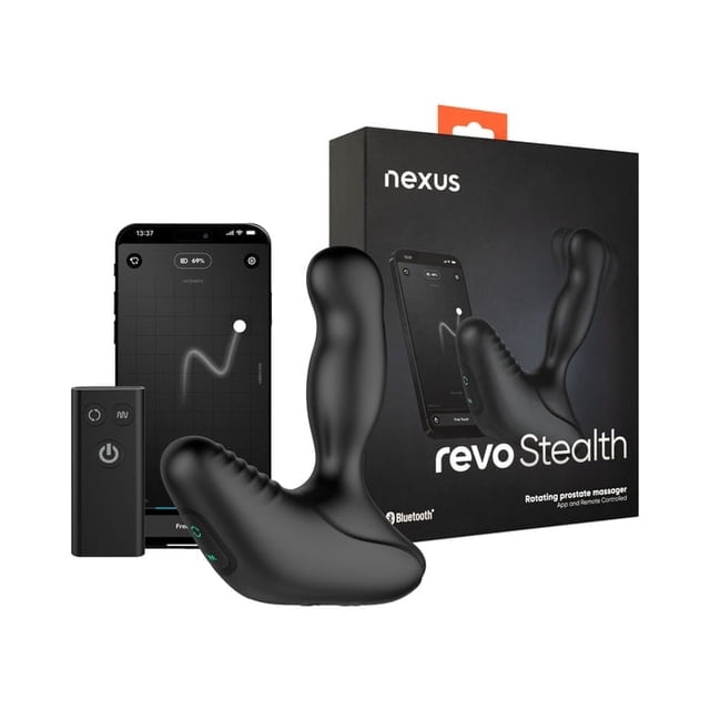 Nexus Revo Furtif Jouet de Sexe Anal Rotatif et Vibrant avec Contrôle par Application et Télécommande, Noir
