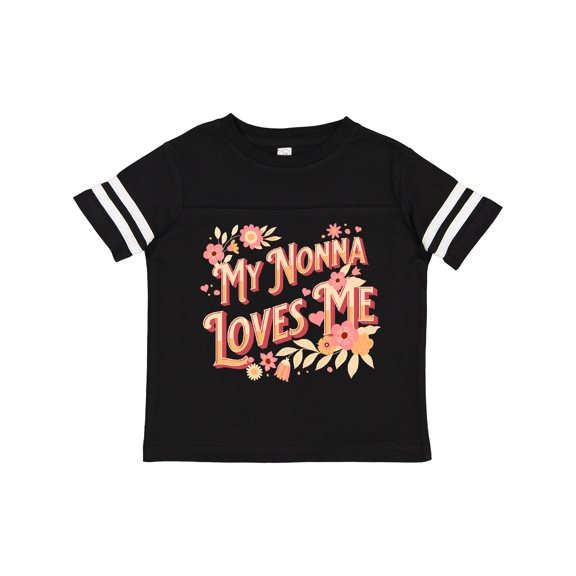 Inktastic Nonna Loves Me Granddaughter Flowers Girls Toddler T-Shirt