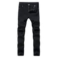 thumbnail image 1 of Men's Trend Ripped Nostalgic Denim Trousers - Fashionable and Durable for Daily Wear, 1 of 5