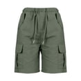thumbnail image 6 of Kelon Women's Shorts, Linen Shorts for Women Knee Length Casual Comfy Shorts Summer Trendy Mid Waisted Drawstring with Pockets 2026, S, 6 of 6