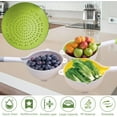 thumbnail image 3 of Rotatable Kitchen Colander Strainer Bowl: Double Strainer - Soak,Wash and Drain, Fruit Washing Bowl with Strainer, Drain Basket Pasta Strainer with Handle for Rice Food Vegetable Pasta (Grey), 3 of 7