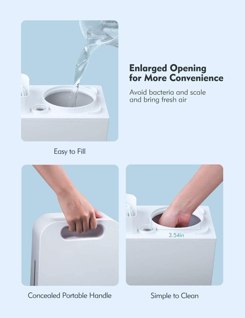 Buy Humidifier 6L, Homech 26Db Quiet Ultrasonic Cool Mist Humidifiers