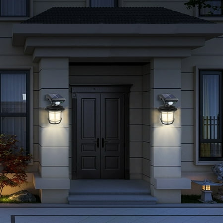 

Pretxorve Outdoor Solar Garden Lights Warm Tungsten Human Sensor Light Patio Yard Fence Super Bright House Wall Lights Solar Garden Wall Lights A