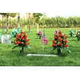 thumbnail image 4 of Sets Artificial Cemetery Flowers,Outdoor Grave Decorations Roses,Beautiful Arrangements Bouquet with Cemetery Vase,Lasting and Non-Bleed Colors (Light Pink), 4 of 5
