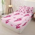 thumbnail image 2 of Homewish Pink Lightning Zipper Full Size Comforter Sets with Fitted Sheet and 2 Pillowcases For Girls,Glitter Stars Zipper Bedding Set,Pink Reversible,4-Piece, 2 of 7
