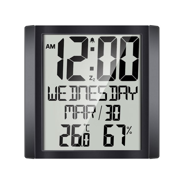 Reloj despertador digital Gloria de pared 8,6 pulgadas con alarma y temperatura interior