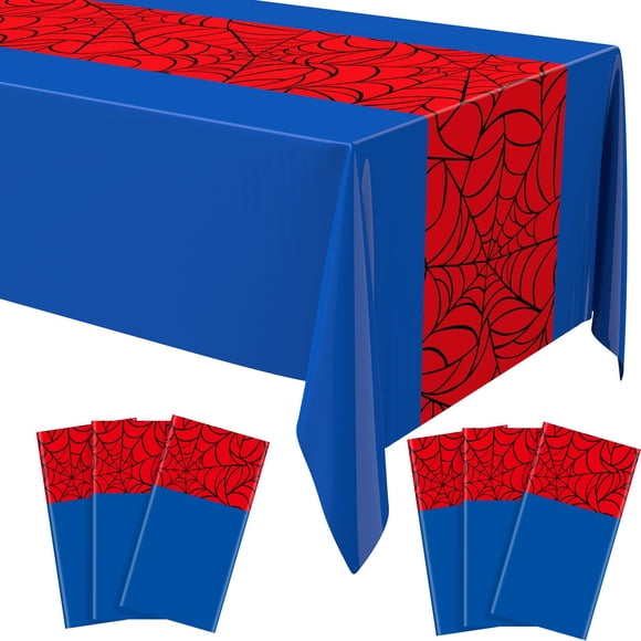 Mantel Remagr Spider para fiesta de cumpleaños, 137 x 274 cm, 6 unidades