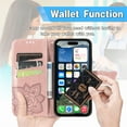 thumbnail image 4 of Allytechgroup for iPhone 16e Flip Wallet Case, Luxury PU Leather [Butterfly & Flower Embossed] Magnetic Clasp Stand Case Built-in Card Slots & Cash Pocket, Shockproof Wrist Strap Case, Rosegold, 4 of 5