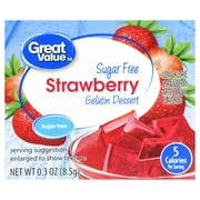 (3 pack) (3 Pack) Great Value Sugar Free Strawberry Gelatin Dessert, 0.3 oz