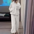 thumbnail image 2 of hotojiny Fluffy Pajamas Set for Women 2 Piece Fleece Pjs Sets Thermal Zipper Sleepwear with Fuzzy Pants Winter Plush Loungewear, 2 of 6