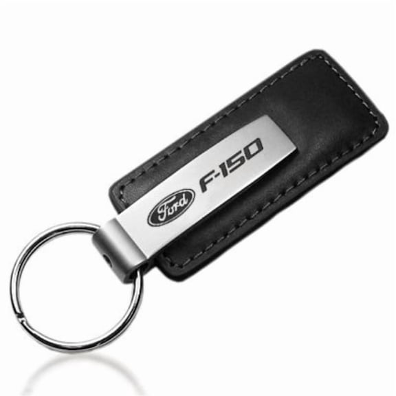 Ford F-150 Truck Black Leather Keychain