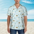 thumbnail image 2 of Xecao Bee Flower print Hawaiian shirt - a stylish short-sleeve button-down for men, perfect for casual beach and tropical outings., 2 of 9