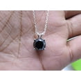 thumbnail image 3 of Dazzlingrock Collection Round Black Diamond Solitaire Style Pendant for Women with 18 Inch Silver Chain (3.00 ctw, Color Black, Clarity Opaque) in 10K White Gold, 3 of 5