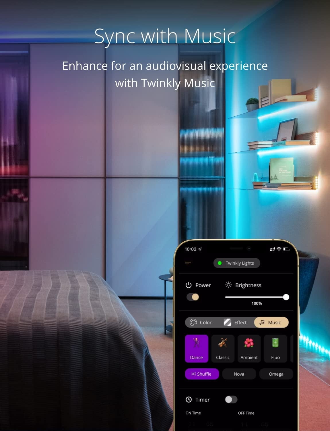 Twinkly Line – Extension Kit App-Controlled Adhesive + Magnetic LED Light Strip with RGB (16 Million Colors) LEDs. Extendable. 5 feet. White Strip. Indoor Smart Home Decoration Light