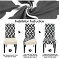 thumbnail image 6 of Dining Room Chair Covers Set of 4, Stretch Printed Parsons Chair Slipcovers Spandex Removable Washable Kitchen Chair Protector Cover for Dining Room, Hotel, Ceremony(Grey White), 6 of 6