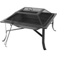 Mainstays 30" Square Fire Pit with Screen, Poker, and Cover