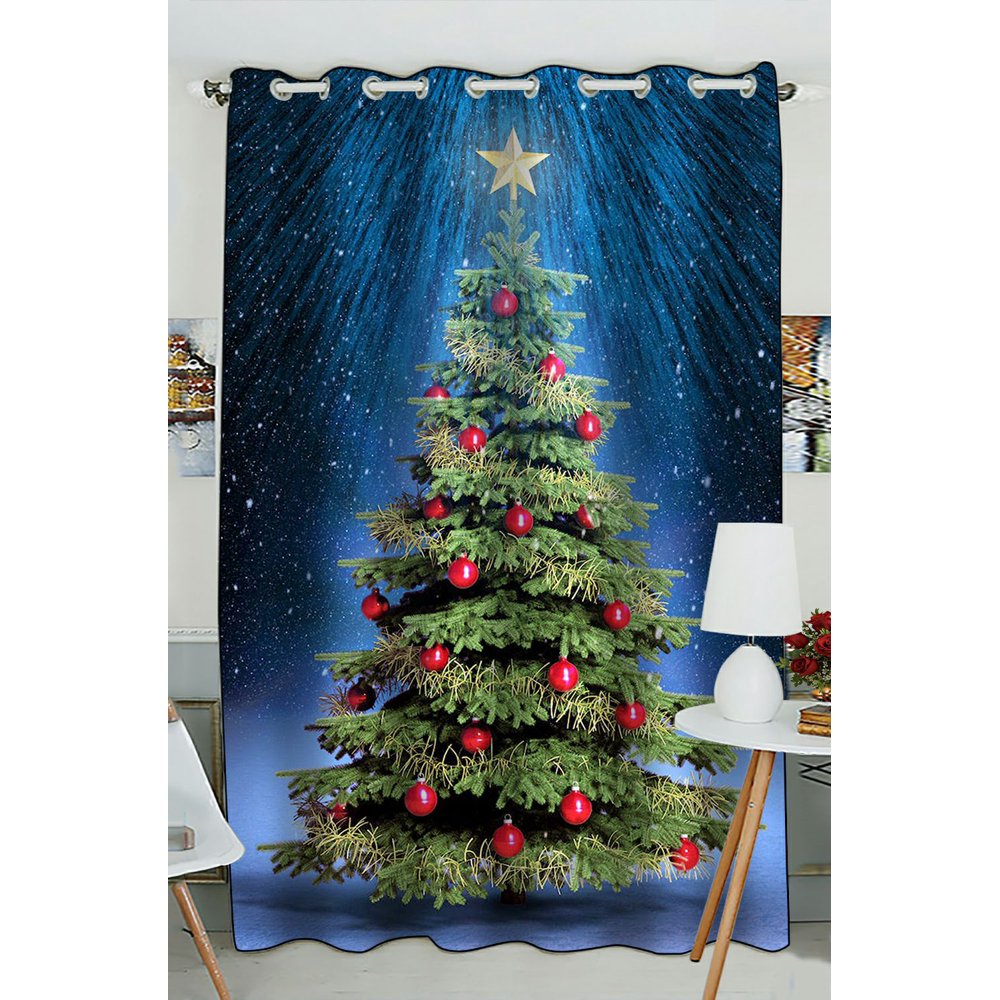 ZKGK Merry Christmas Tree Window Curtain Drapery/Panels/Treatment For