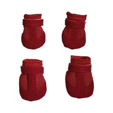 Dog Shoes 4 Pack Mesh Breathable Soft Sole Pet Boots For Small Medium Dogs Lightweight Indoor Outdoor Footwear For Daily Walks Hiking Travel Anti-Slip And Comfortable Pet Foot