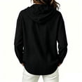thumbnail image 3 of Textilo Womens Cotton Linen Hoodies Long Sleeve Button Down Hooded Shirts with Pocket Sun Protection Blouse Summer Beach Vacation Casual 2026 Lightweight Tops,Black S, 3 of 5