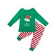 thumbnail image 3 of Pantalones De Camisa De Otoño Conjunto de pijama familiar de 2 piezas con cuello redondo y estampado de dibujos animados estilo navideño traje diario Cgtredaw Niño Verde 4-5T para Niño, 3 of 7