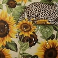 thumbnail image 5 of Fenyluxe Leopard Print Sunflowers Pretty Shower Curtain | Chic Modern Bathroom Decor with Hooks | Washable 100% Polyester Fiber 36x72, 5 of 7