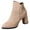 Beige, variant on Women's Ankle Boots with Side Zipper Pointed Toe Mid Block Heel Booties Casual Comfortable Booties Fall Winter Suede Short Boots