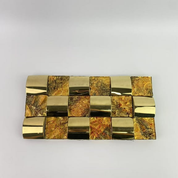 FSL Ceramic tiles,with Metal Brass Subway Mosaic Tiles Polished for Kitchen Bathroom Backsplash