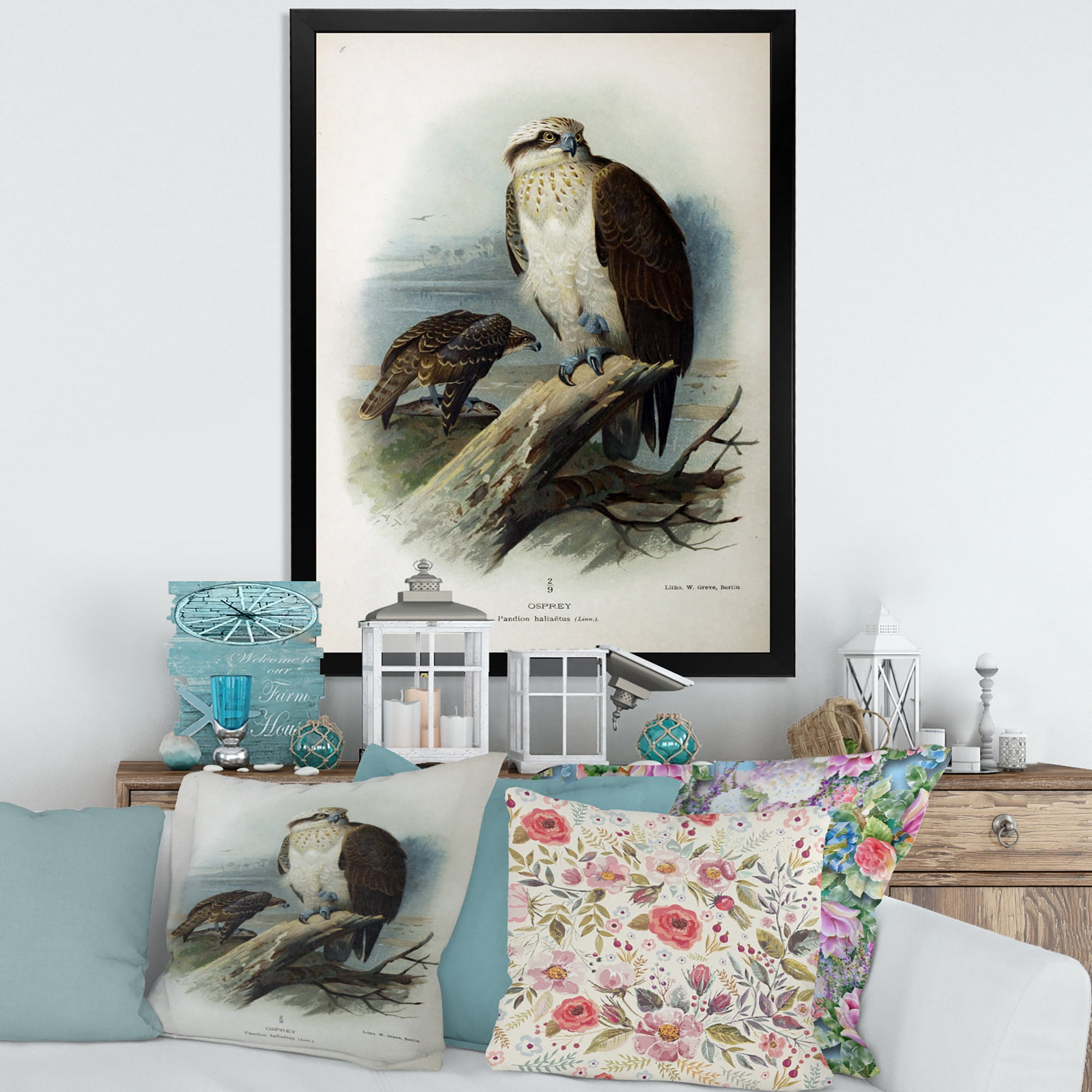Designart 'Ancient Bird Life VI' Traditional Framed Art Print