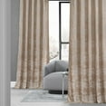 thumbnail image 1 of Sequoia Sand Beige Faux Silk Jacquard Curtain (1 Panel), Sequoia Sand Beige, 50W X 108L, 1 of 6