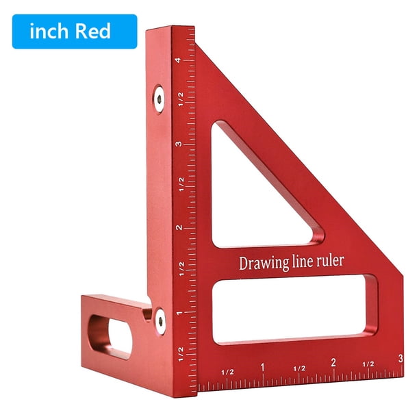 Protactor Calibre Cuadrático Escritura Utilidad Medidor 3D Aleación Aluminio Bricolaje Multifunción Múltiple para Carpintería