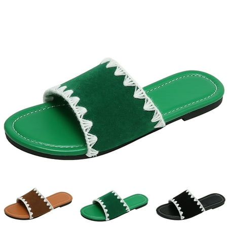 

Aayomet Beach Sandals for Women Women Sandals Round Toe Open Toe Slippers Fashionable Summer New Pattern Flat Comfortable Non Brown 6.5