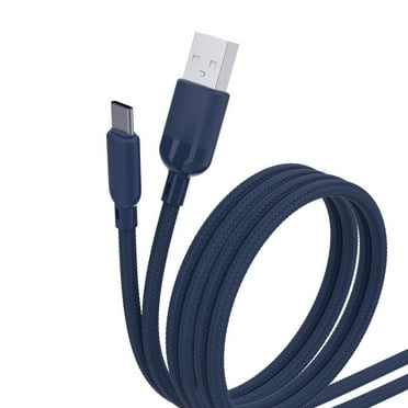 10ft Braided Type-C to USB Cable Navy