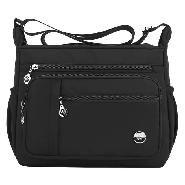 MINTEGRA - Bolso de hombro para mujer, espacioso con Múltiples bolsillos, bolso cruzado para mujer, con asa superior, Negro L, Large, Casual