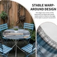 thumbnail image 2 of Blue Wooden Grain Round Tablecloth for 36-44 Inch Tables, Fitted Table Cover with Elastic Edge, Farmhouse Country Abstract Art Waterproof Outdoor Table Cloth Protector for Patio Garden Dinner Picnic, 2 of 9