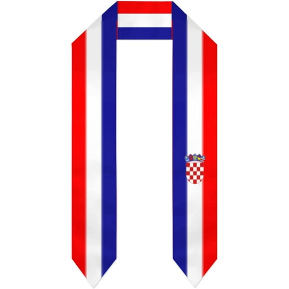 DABOYOZHZH Croatia Flag Graduation Shawl Sash Stole Wraps Scraf For International Study Pride Women Men