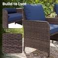 thumbnail image 5 of ELPOSUN 5 Piece Patio Furniture Set, Outdoor Conversation Wicker Chairs for Two with Ottoman Underneath,Brown Rattan,Navy, 5 of 8