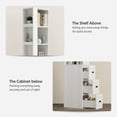 thumbnail image 5 of LAUSAINT HOME Bathroom Storage Cabinet, Tall Thin White Storage with Adjustable Shelves & 3-level Drawers for Home, Kitchen, 5 of 10